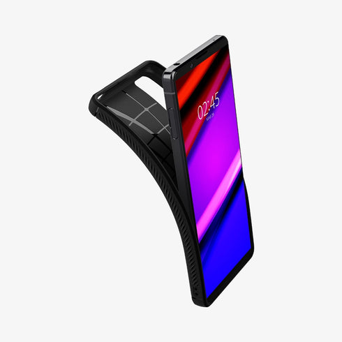 ACS02841 - Sony Xperia 1 III Case Rugged Armor in matte black showing the back